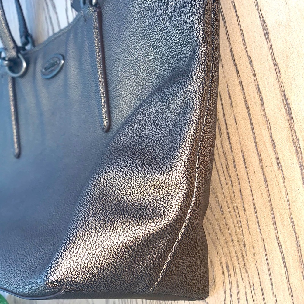 Coach Gold Bronze Metallic Tote Bag - Picture 9 of 10